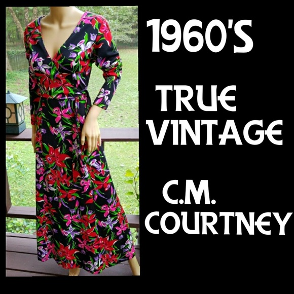 Vintage Dresses & Skirts - ▪VTG▪CM COURTNEY▪Floral Wrap Maxi Dress